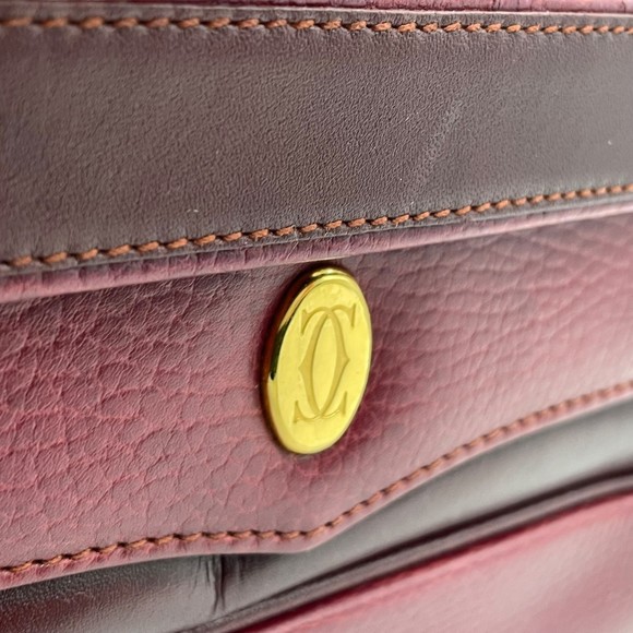 Cartier Must Line Clutch Bag, Bordeaux Leather with Gold Hardware, Guarantee ... - Picture 15 of 16